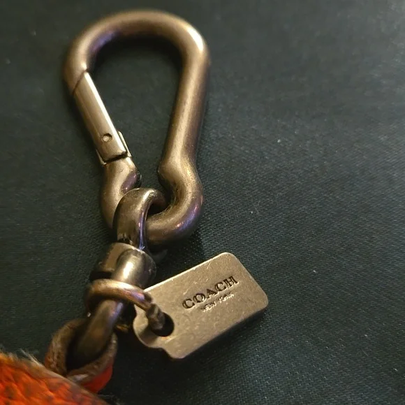 Red Leather Coach Tassle Purse Charm - Picture 2 of 2